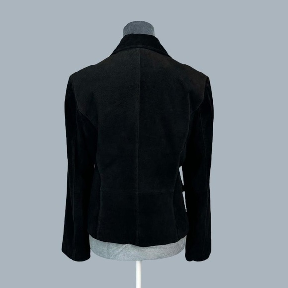Vintage black suede leather blazer jacket - Picture 4 of 8